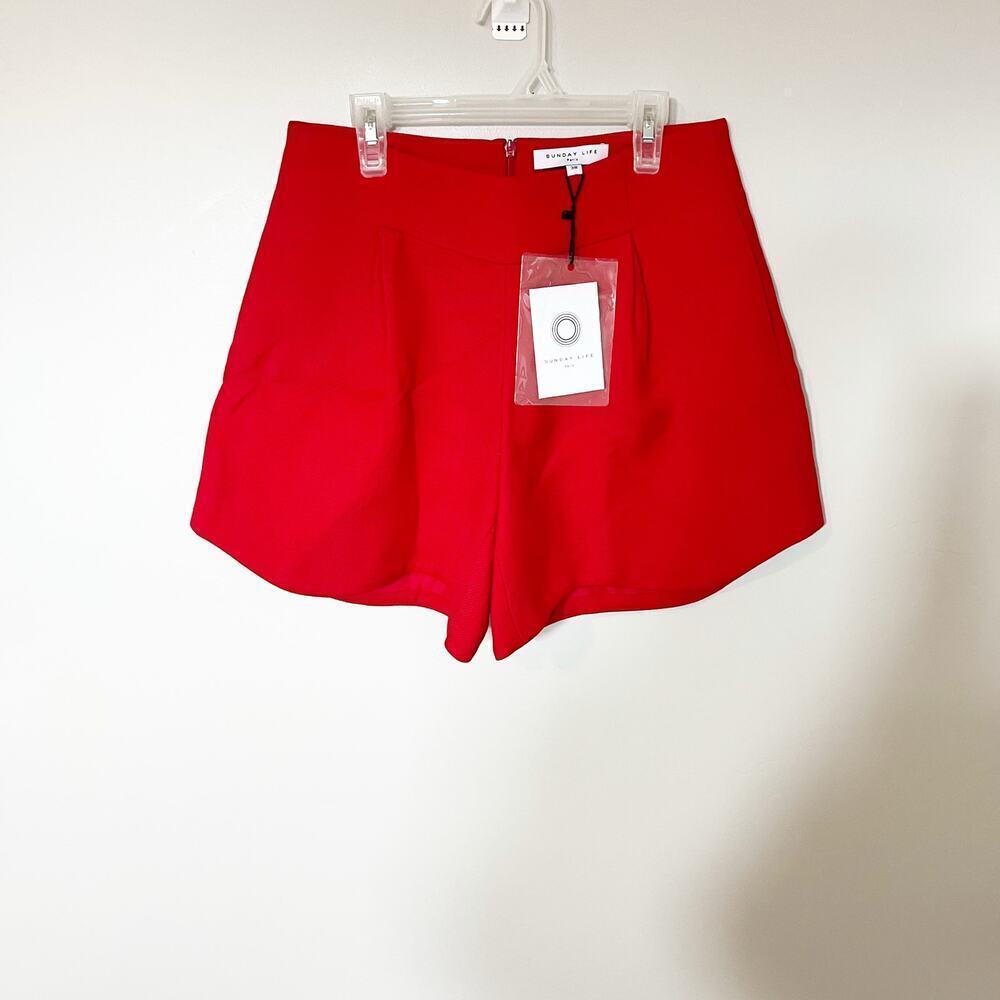 Sunday life Paris‎ Tania red wool blend shorts women’s 38 (small)